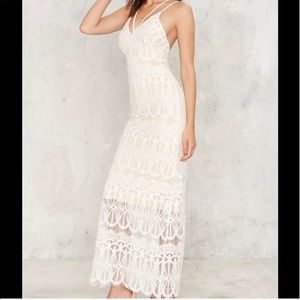 NWT Lioness Emilia Nasty Gal Lace Boho Maxi Dress